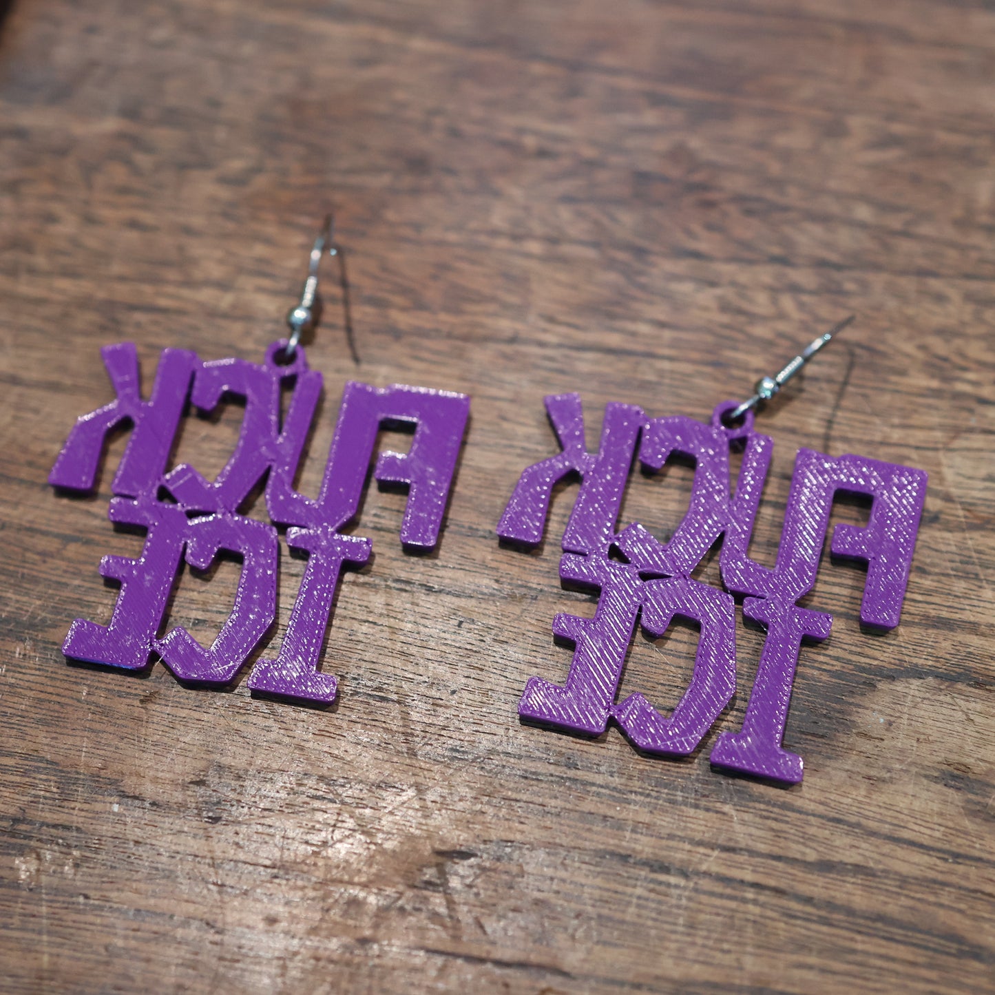 F*CK Ice Earrings in Purple