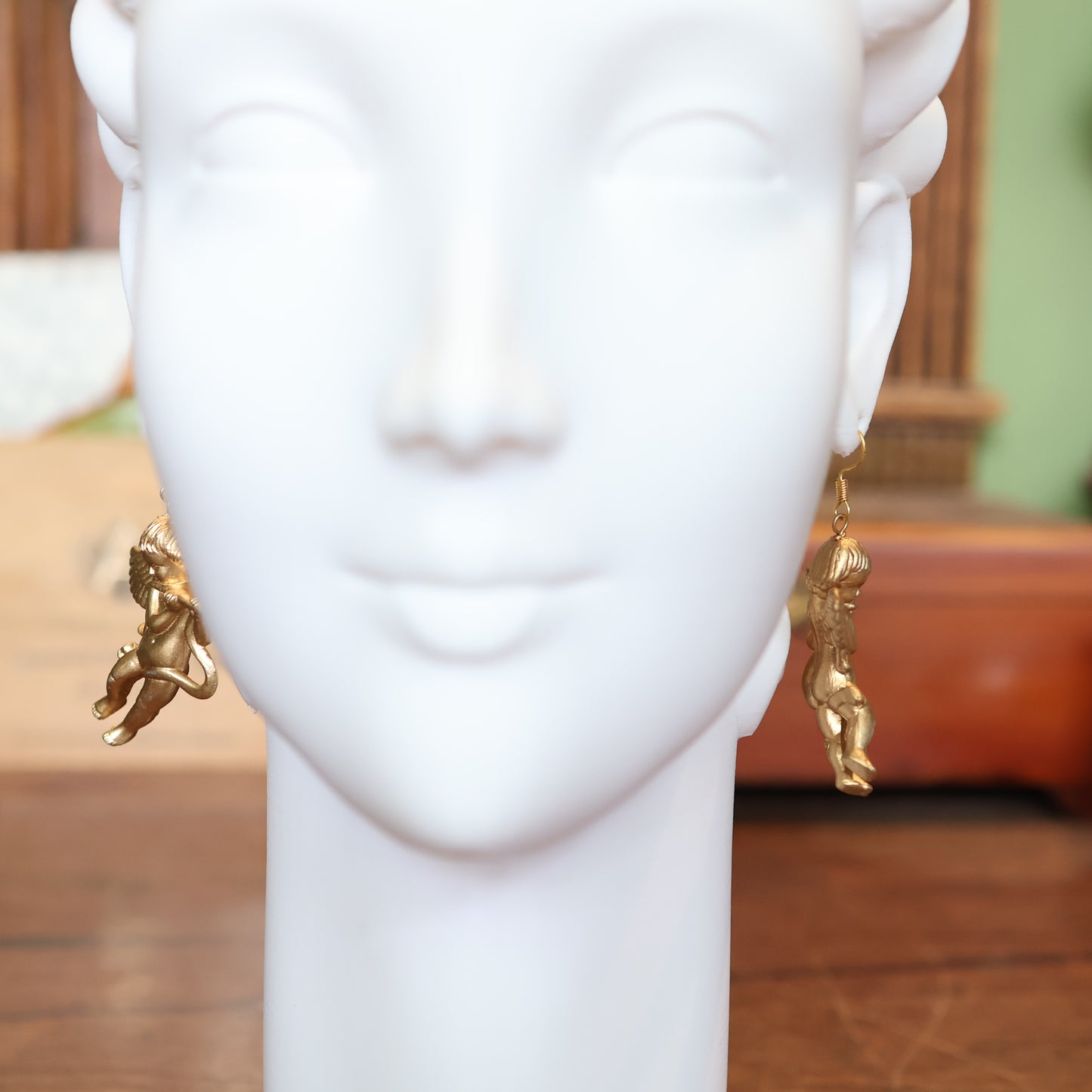 Vintage Ornament Cherub Angel Earrings