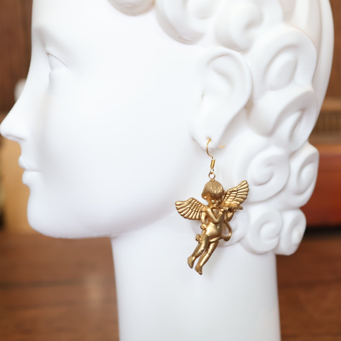 Vintage Ornament Cherub Angel Earrings
