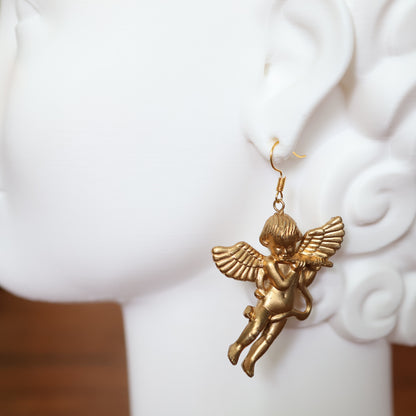 Vintage Ornament Cherub Angel Earrings