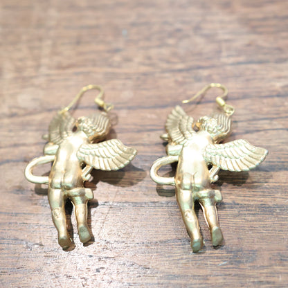 Vintage Ornament Cherub Angel Earrings