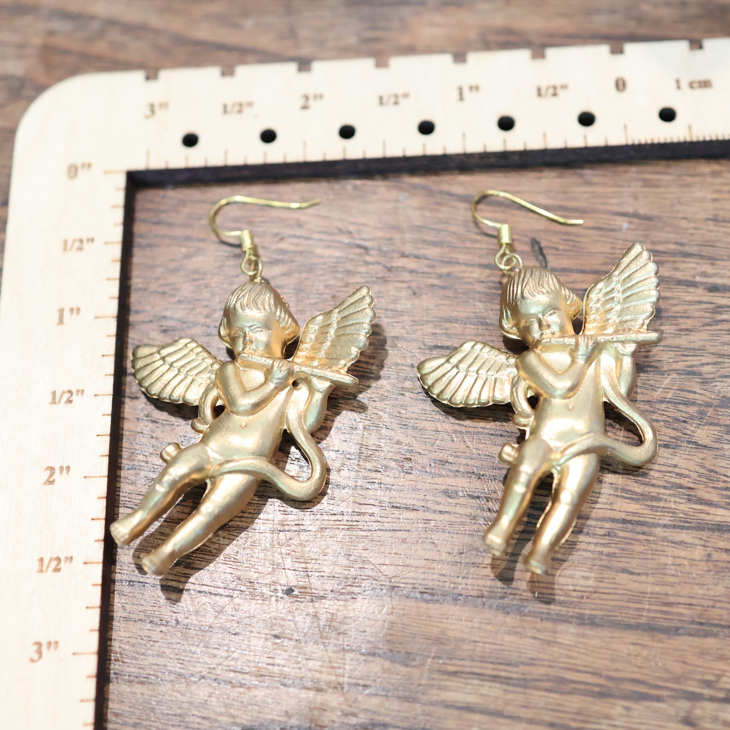 Vintage Ornament Cherub Angel Earrings