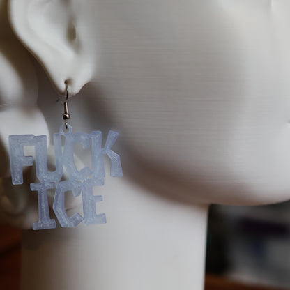 F*CK Ice Earrings in Frozen Blue