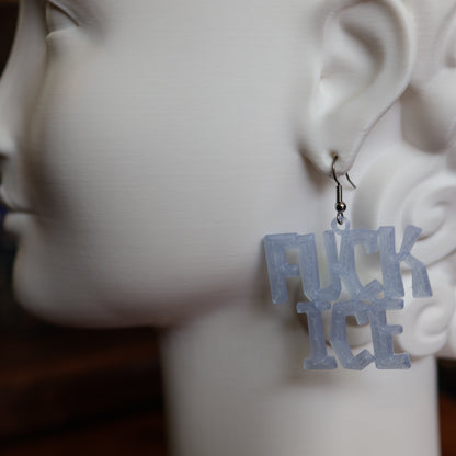 F*CK Ice Earrings in Frozen Blue