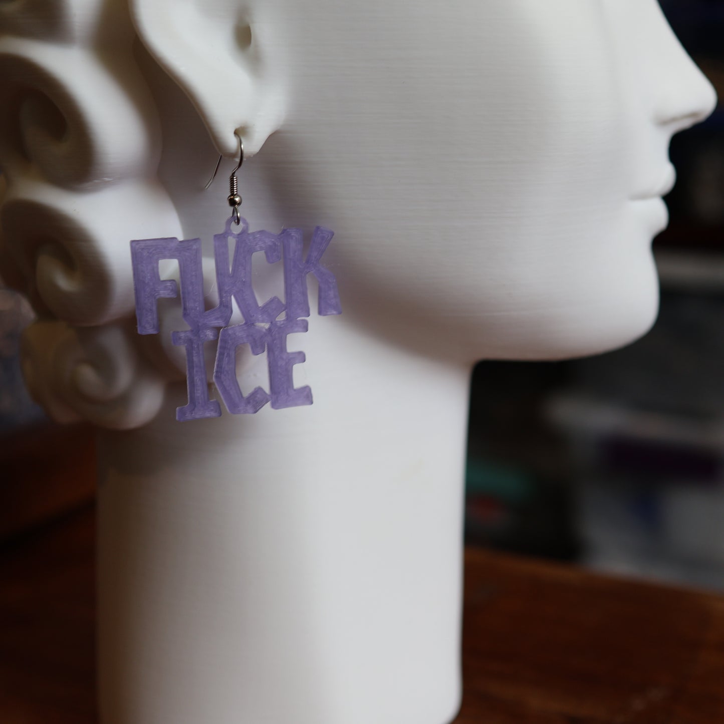 F*CK Ice Earrings in Frozen Purple