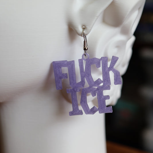F*CK Ice Earrings in Frozen Purple