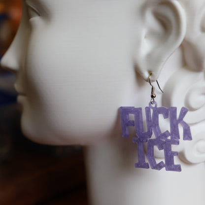 F*CK Ice Earrings in Frozen Purple