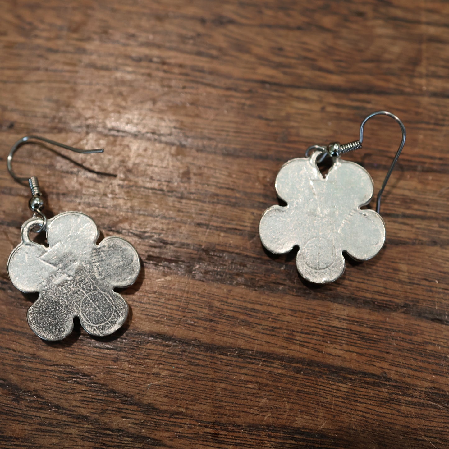 Silver Cameo Flower Earrings