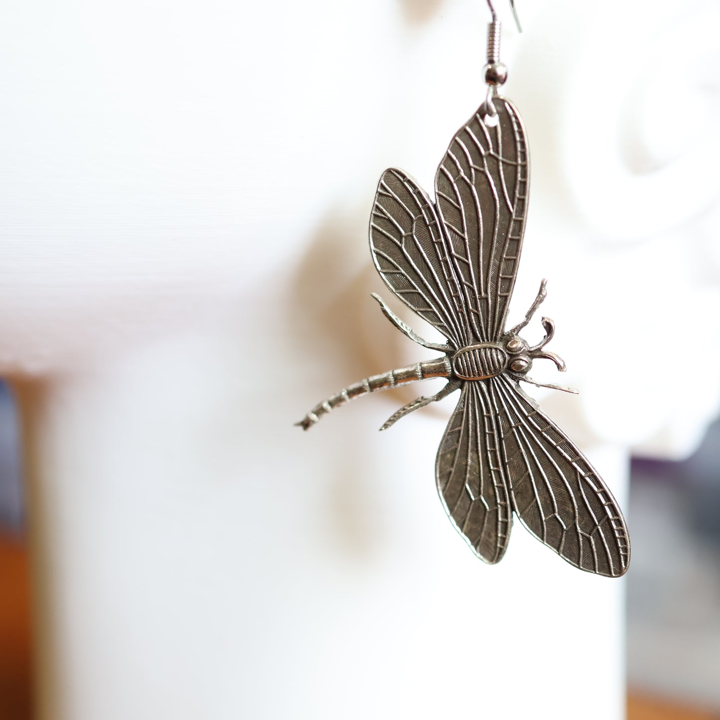 Vintage Silver Dragonfly Earrings