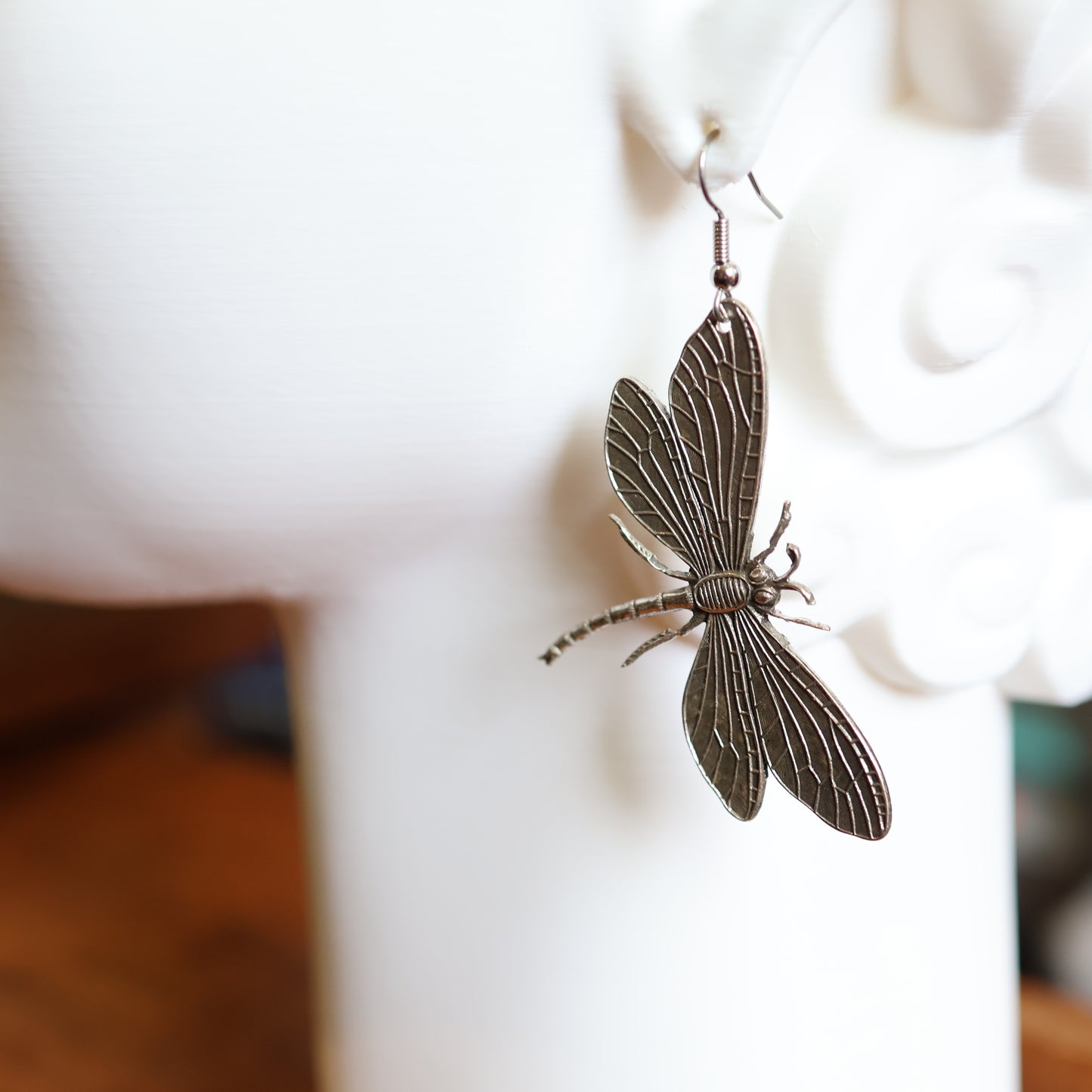 Vintage Silver Dragonfly Earrings
