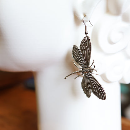 Vintage Silver Dragonfly Earrings