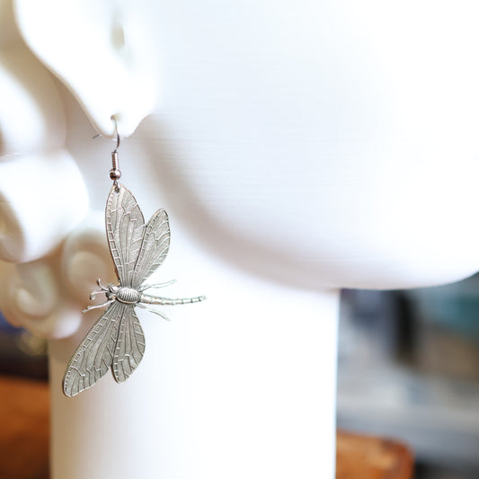 Vintage Silver Dragonfly Earrings