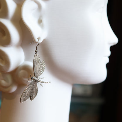 Vintage Silver Dragonfly Earrings