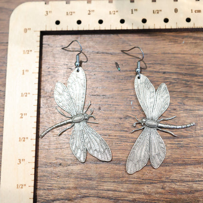 Vintage Silver Dragonfly Earrings