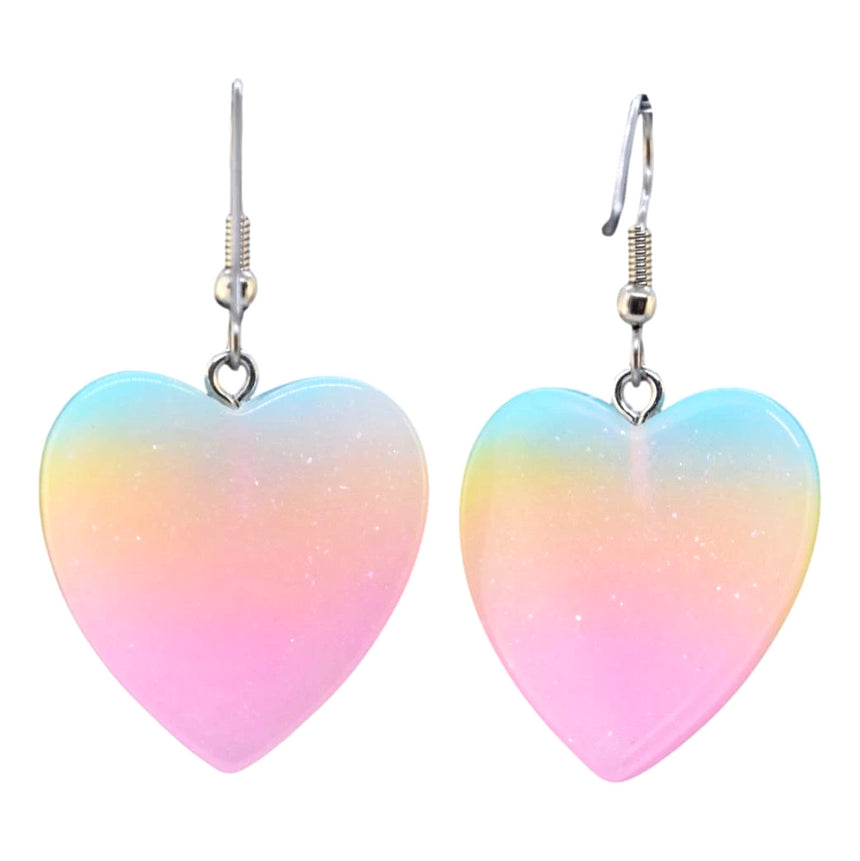 Neon Ombre Heart Earrings