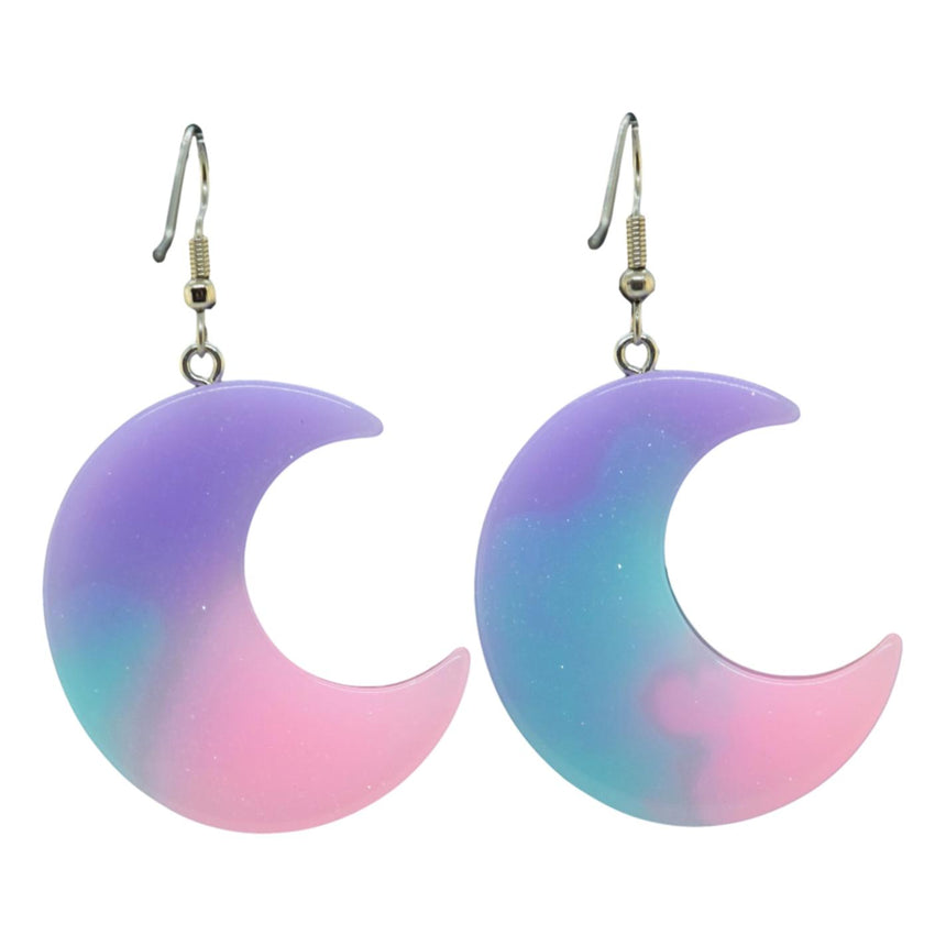 Pastel Ombre Moon Earrings