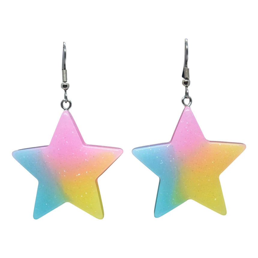 Neon Ombre Star Earrings