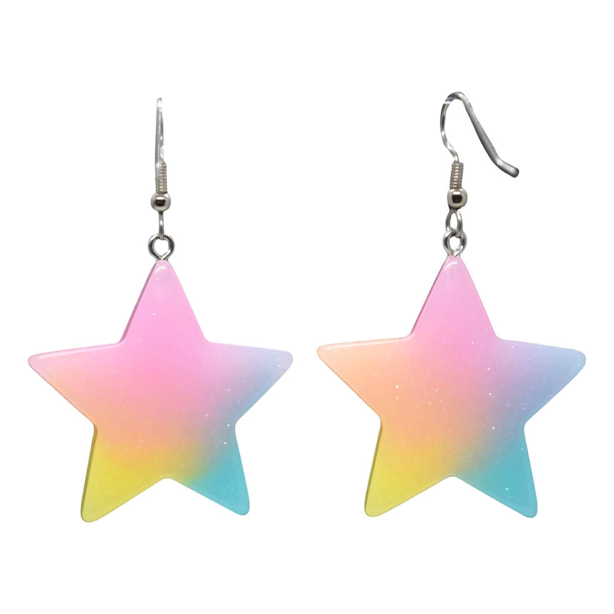 Neon Ombre Star Earrings