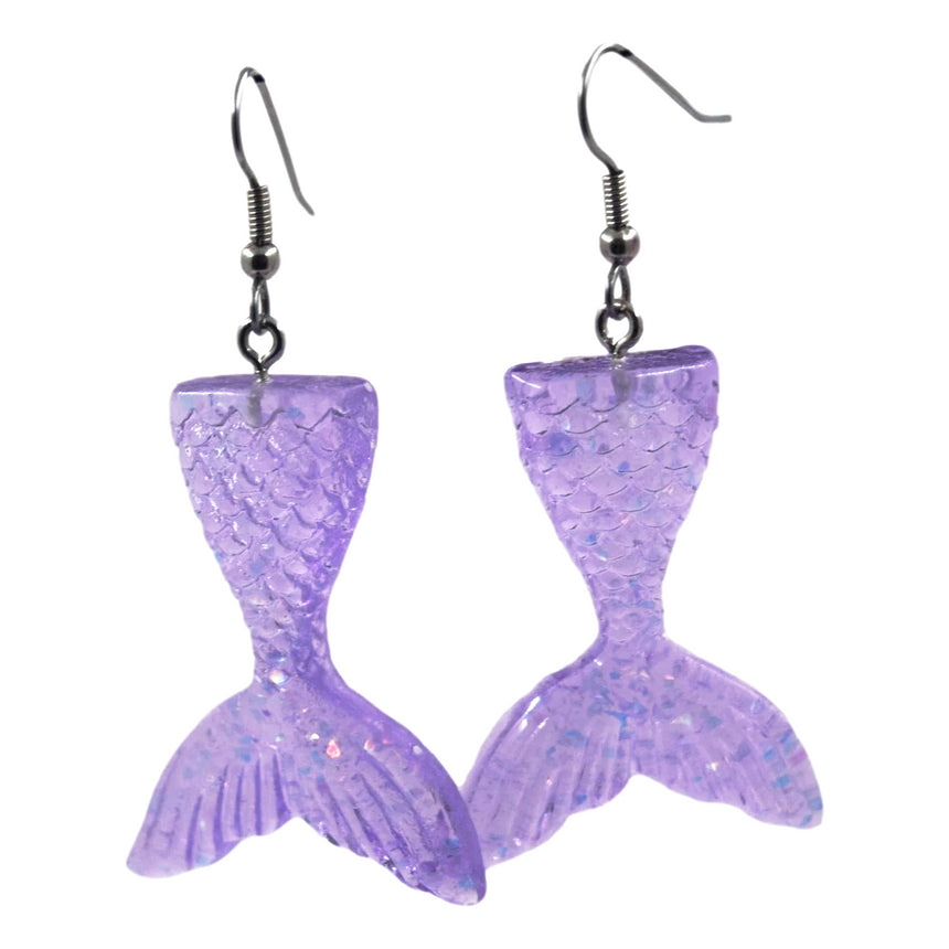Purple Mermaid Resin Earrings