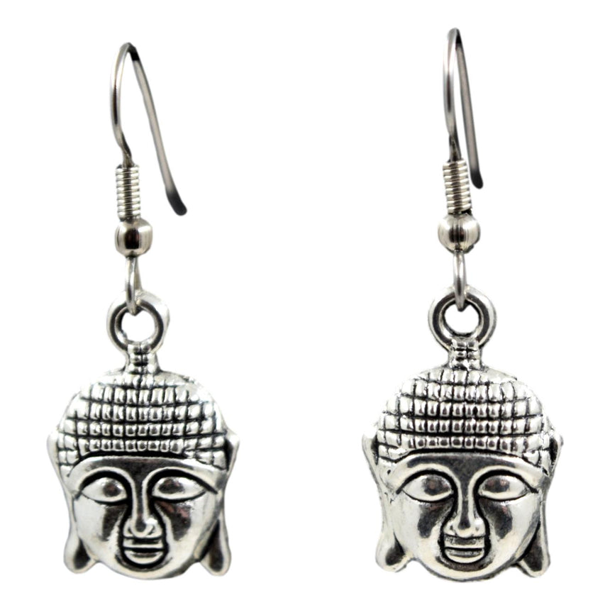 Tibetan Silver Buddha Earrings