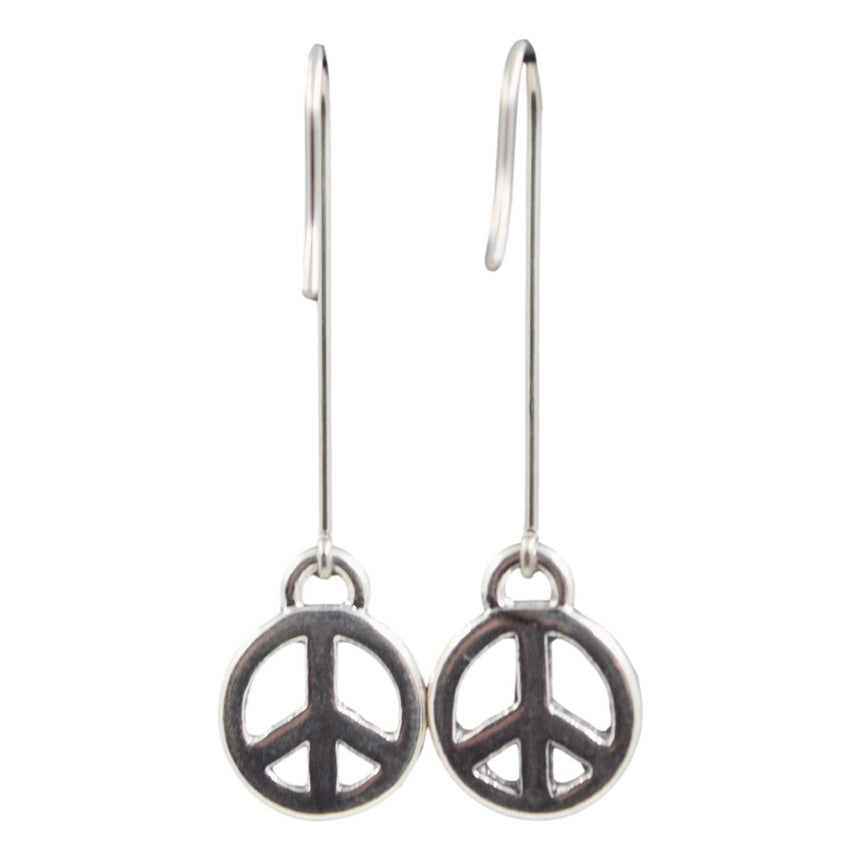 Vintage Long & Mini Peace Symbol Earrings
