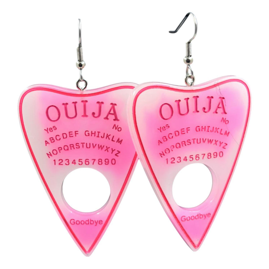 Ombre Hot Pink Ouija Planchette Earrings