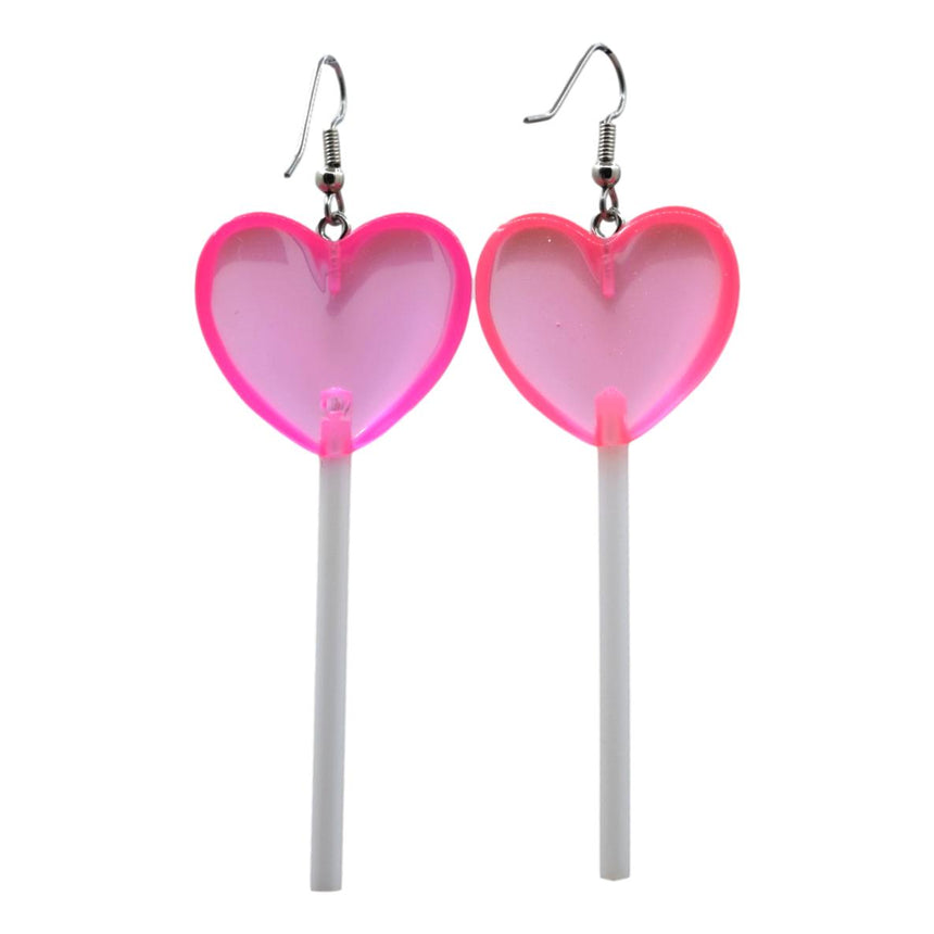 Large 3D Heart  Lollipops in Hot Pink
