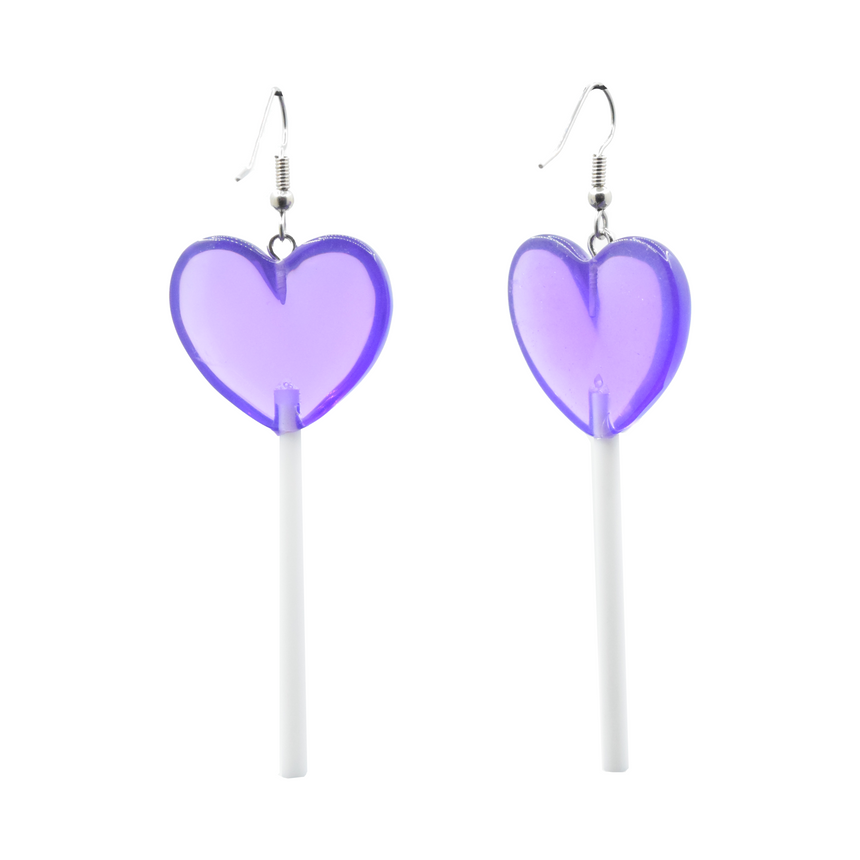 Large 3D Heart Lollipops in Purple