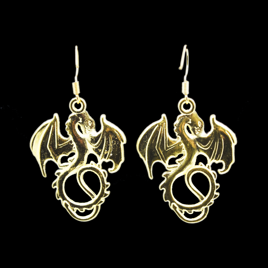 Gold 2025 dragon earrings