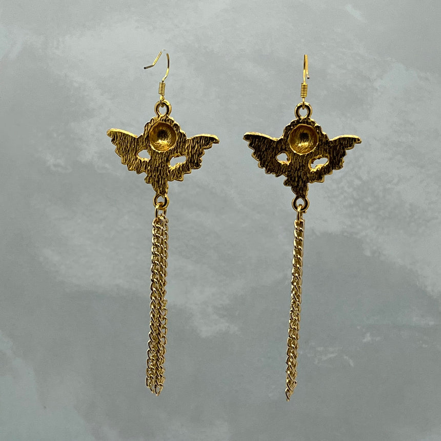 Vintage Gold Angel Tassel Earrings